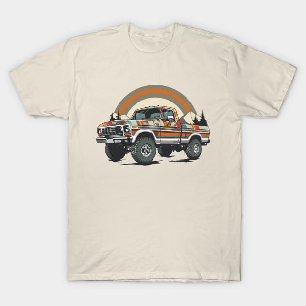 Ford Truck Vintage Highboy Design T-Shirt by Kid Relic